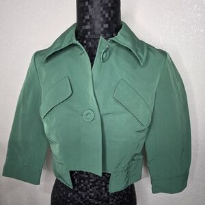 Vera Wang Green Cropped Blazer